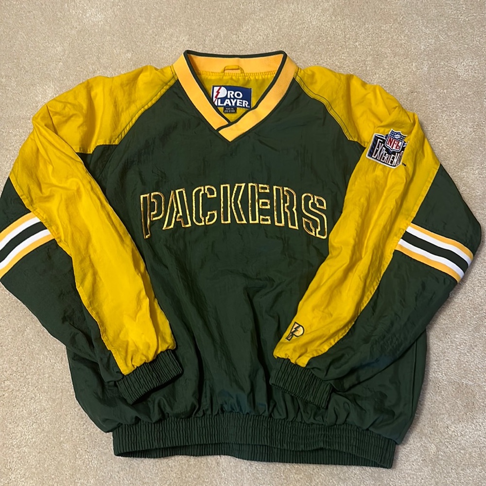 GB Packers Pro Layer lined fully embroidered nylon pullover wind breaker…